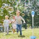 AIERSA Bubble Machine Automatic,Height 47 Inches Vertical Bubble Machine for Parties, Outdoor Battery Bubble Maker with Lights,Bubble Blower Machine for Wedding Kids Toddlers Birthday Party (1pcs Blue)