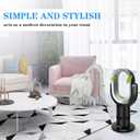 Simple Deluxe Medium size portable bladeless fan, small table fan, 10 speeds settings, 10-hour timing closure bladeless fan, stylish and modern fan, low noise, lightweight,24 inch Black