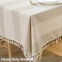 TruDelve Heavy Duty Cotton Table Cloths for 6 Foot Rectangle Tables Fabric Cloth Tablecloths Outdoor Table Cover for Rectangle Tables (86"x55", Gray)