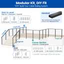 Muzata 4-8ft Side Mount Modular Cable Railing Kit for Decks 42 Inch RW23