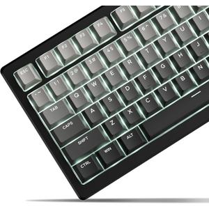 SDYZ x XVX Shine Through PBT Keycaps, Keycaps 60 75 100 Percent Cherry Profile, Doubleshot Custom Key caps Set for 61/64/68/84/87/100/104/108 Gaming Mechanical Keyboard, Gradient Gray