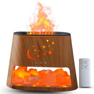 Essentail Oil Diffuser with Remote and Multi Colour, Himalayan Salt Diffuser, Cold Mist Humidifier, Aromatherapy, 100% Pure Himalayan Salt, Ultrasonic with Ambient Light 260ml with Adapter