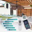 20'' Outdoor Gazebo Fan with Light, Outside/Indoor Hanging Rattan Ceiling Fan with Remote&APP Control, 3CCT Dimmable, 6-Speed DC Motor, Plug-in Wicker Woven Caged Ceiling Fans for Patio Pergola
