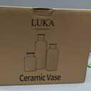 LUKA Ceramic Rustic Farmhouse Vase Set of 3,Terracotta Vases for Decor,Antique Vase for Your Bedroom,Office,Living Room,Fireplace,Bookshelf Decor,Housewarming (10+7.5+5 Inch)