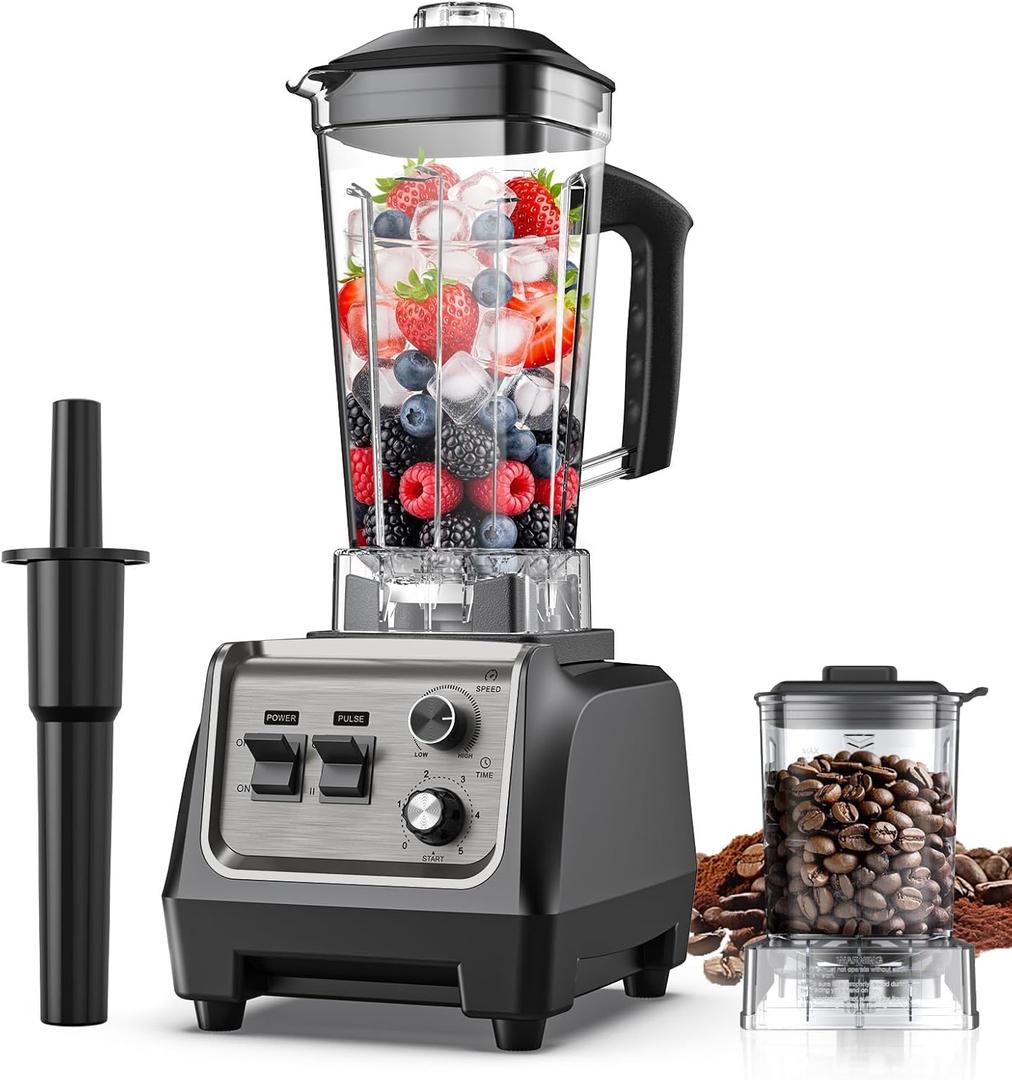 Blender for Smoothies with 1800 Watt Motor Powerful Countertop Blenders for Kitchen 70OZ Large Capacity Smoothie Blender and Grinder Combo for Ice Crush Frozen Drinks Puree (Silver-Black)