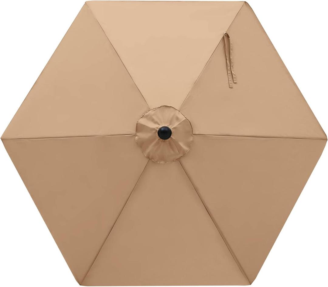 MASTERCANOPY Patio Umbrella 7.5 ft Replacement Canopy for 6 Ribs-Beige Canopy Only