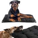 BALAPET Chew Proof Dog Bed with Metal Rivet Corner for Medium Dogs, Stable Kennel Pad Mat for Teething Puppy, Durable Indoor Outdoor Crate Pad for Medium Dog Crates, 35"x22" (Black)