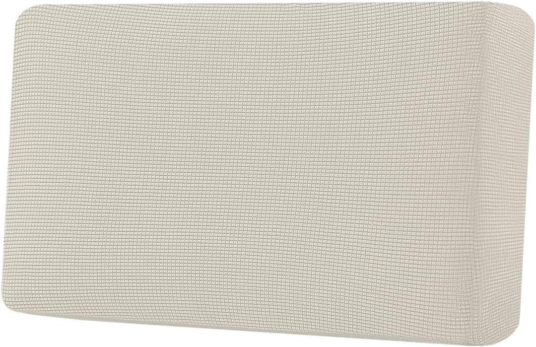 H.VERSAILTEX Super Stretch Individual Seat Cushion Covers Sofa Covers Couch Cushion Covers Slipcover Sets Thick Jacquard Textured Twill Fabric (1 Piece Loveseat Cushion Cover, Natural) 21.6x39.2