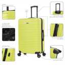 InUSA DEEP Luggage with GEL Handle | Spacious Traveling Suitcases, Travel Suitcase with Dual Spinner Wheels and Studs | 28 Inch Large Hardside Luggage | Green