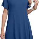 JollieLovin Plus Size Summer T-Shirt Casual Dresses for Curvy Women Flowy Swing, 6XL