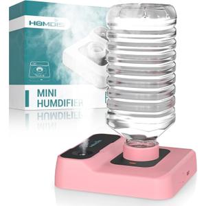 Portable Humidifiers for Travel, Small Mini Humidifier with Auto Shut-Off, Nightlight and Storage Bag for Hotel, Bedroom or Office, Plant Humidifier Indoor, Pink