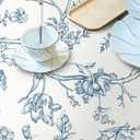 5 x Safiyya Contact Paper Blue White Wallpaper Peel and Stick Modern Floral Birds Wallpaper Self Adhesive Boho Flower Wall Paper for Walls Vinyl Rolls 78.7"x17.3"