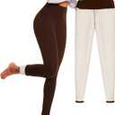 FULLSOFT Thick Fleece Lined Leggings for Women  High Waisted Winter Thermal Warm Yoga Pants Workout Tummy Control Leggings (Small, 3-brown)
