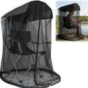 63"H Mosquito Net Cover for Canopy Chair, Bug Barrier Mosquitos Mesh Tent Black Chair Mosquito Netting with Zipper Opening 35"X32" Waterproof Roof for Fishing Camping Chair Outdoor, Chair Not Included