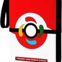 Card Binder Compatible with Pokemn Jumbo Cards,100+ Pockets Hold Oversize Big Cards,3 Rings With 50 Double Side Removable Premium Sleeves-Portable & Lightweight (X-Large 5.9"x8.1")