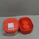 ISSEVE 12Pcs/Set Nesting Silicone Food Storage Containers with Lids, BPA Free Reusable Meal Prep Silicone Containers Airtight, Freezer Dishwasher Safe (33.8oz, 20oz, 10oz, 6.7oz, 1.3oz) (Red)