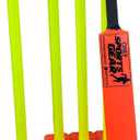 Kids Plastic Cricket Set Includes Bat Ball Stumps Base & Carry Bag, 31"