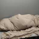 Sanracie Oversized King Comforter 120" x 120", Linen Colored Cotton Boho Vintage Aesthetic Bedding Comforter Sets Extra Soft Lightweight Farmhouse French Country Bedroom Set for All Season
