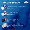TENA Sensitive Care Overnight Incontinence Underwear for Women, Adult diapers, X-Large (Waist Sizes 39in52in), Better Fit, 14 Count
