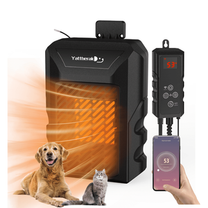 Yattberak 500W Safe Black Dog House Heater with Adjustable Temperature and Timer（Black）