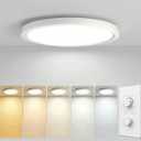16 Inch 1Pack Super Slim Flush Mount Ceiling Light Fixture,30W 3400LM Dimmable 5CCT Selectable 2700K-5000K Round Light Fixture for Living/Bedroom,Kitchen/Bathroom,Porch &All Indoor Spaces White, 15.8inch-1Pack