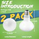 LUCKY HERP 2 Pack Reptile Heat Lamp Bulbs 75W (2nd Gen), Basking Light Bulb for Reptiles & Amphibians, Simulated Natural Sunlight Terrarium Heat Lamps for Bearded Dragon, Lizard, Turtle, Tortoise