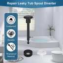 2 Set Tub Spout Diverter Repair Kit, Bathroom Shower Bathtub Leaky Faucet Repair Replacement Parts, Includes 2 Diverter Valve Stems, 2 Gates Seals and 2 Cup (Matte Black)