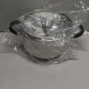 P&P CHEF Stainless Steel Stock Pot, 4 Qt Cooking Soup Pot with Visible Lid for Pasta, Tri-Ply Bottom & Dual Heatproof Handles, For Induction Gas All Stoves, Non-Toxic & Dishwasher Safe