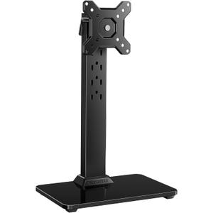 Perlegear Monitor Stand, Freestanding Monitor Mount for 13-34 inch Screens with 360 Degree Rotation, 5 Height Settings, Adjustable Desk Riser with Swivel and Tilt, Max VESA 100x100mm, PGTVS29