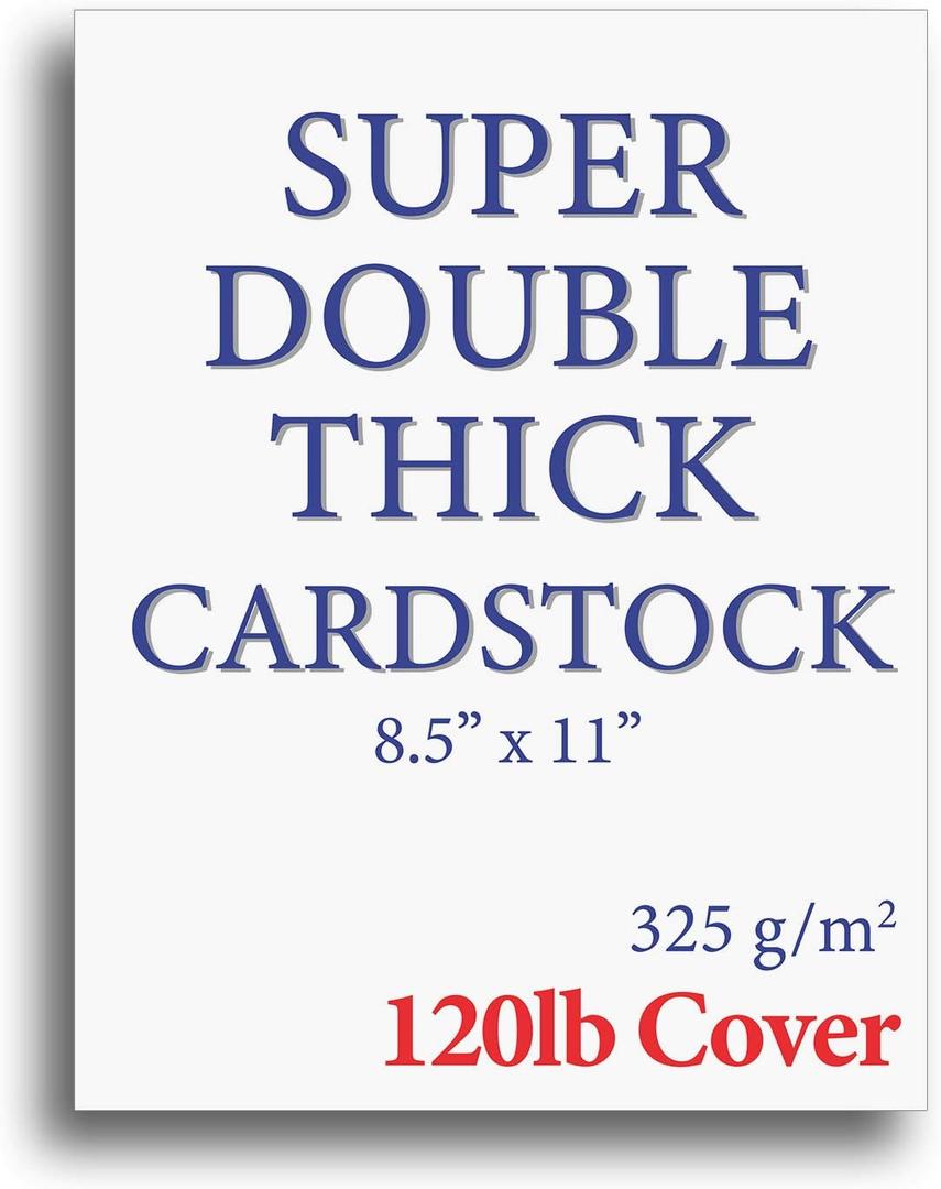 SUPER Thick 120lb Cover Cardstock Paper - Plain Heavy Bright White Stock - 8.5" x 11" - Inkjet/Laser Printer Compatible (100 Sheets)