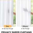 MIULEE Non-See-Through French Door Curtains for Door Window, Privacy Light Filtering Sheer Curtains for Decoration, Window Drapes with Rod Pocket and Tie Back, White, 26 x 72 inches, 2 Panels