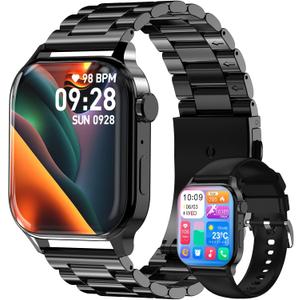 Smart Watch for Men with Answer/Make Calls, 1.85" HD Display Fitness Tracker Watch with Waterproof 100+Sports Modes Health Monitor Sleep Monitor for iOS Android  (Black)