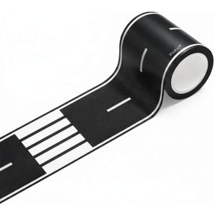 Piokio 33' x 2.4" Black Road Track Tape, Car Tracks are Great for Kids Birthday Party, Racing Party Decoration (1 Rolls)