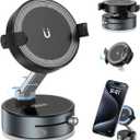 2 x 2-in-1 Clip & Vacuum Magnetic Suction Phone Holder,Upgraded 360 Adjustable Suction Cup Car Phone Mount,Hands-Free Cell Phone Holder for Car/Gym/Smooth Surface,Compatible with iPhone & Android Phones