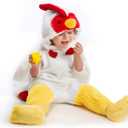 HSCTEK Baby Farm Animal Onesie Costume, Unisex Infant Baby and Toddler Hooded Bodysuit with Footwear 0-4T (2-3T, Chicken)