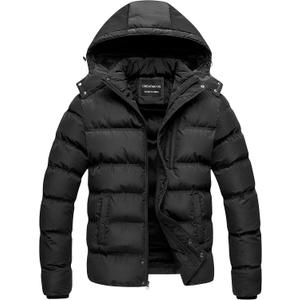CREATMO US Men's Puffer Jacket Waterproof Winter Parka jacket Warm Thicken Ski Coat (5X-Large, Black)