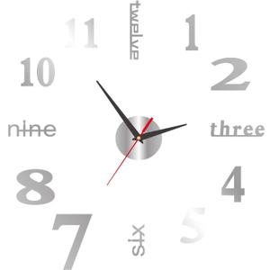 DIY Wall Clock Silent Frameless Wall Clocks Battery Operated 19.7 Inch Silver Acrylic Wall Clock Sticker Modern Wall Clocks for Living Room Kitchen Bedroom Office (M)