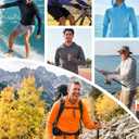 Boladeci Men's UPF 50+ Sun Protection Lightweight Hoodie Shirts Long Sleeve Fishing Shirt SPF UV Hiking Swim (X-Large, Azure)