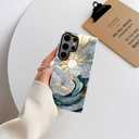 Case for Samsung Galaxy S23 Ultra,Ocean Waves Sunrise Phone Case Drop Resistant Glossy 2 in 1 Solid Dual-Layer Cover for Girl Women