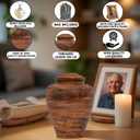 Wooden Cremation Urns for Human Ashes with Photo Frame & Heart Necklace for Ashes, Mango Wood Memorial Urn for Adults Men & Women, Decorative Funeral Urn 10x8 (220 Cu in)