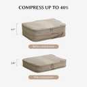 EACHY 6 Set Compression Packing Cubes for Travel & Carry-On, Space-Saving Luggage Organizers & Compression Bags for Clothes & Shoes, Ideal for Vacation & Cruise Essentials (Large, AB-Gray)