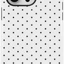 Trendy Cute Hybrid 2 Layer White Polka Dot Phone Case for iPhone 14 Pro,White