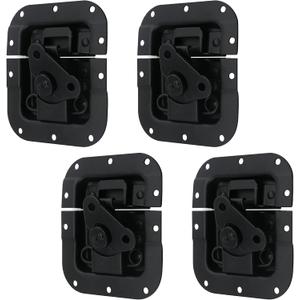 4PCS Black Spring Loaded Recessed Latch 4.41"x4.09" Butterfly Twist Latch Replacement Road Case Spring Loaded Recessed Latch for Flight Case and Road Case with Screws