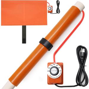 Integrated DesignPVC Heat Blanket 3 1/2" To 4",5 Year Warrnaty,Heat from 195  for 3 Min to Bend,Newly Added Overheat Protection and Temperature Control,Made Silicone,Longer Service Life,120V/200W (Orange)