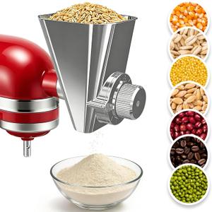 2026 Grain Mill Attachment for KitchenAid Stand Mixer, All Metal 9 Levels Flour Mill for KitchenAid, Fit for Grinding Wheat, Corn, Oats, Millet, Coffee Beans