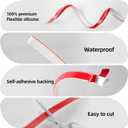 JSIWOTH 10Ft L-Shaped Bendable Silicone Quarter Round Trim Self-Adhesive Peel and Stick Molding for Floor Edge, Wall Corner, Stairs, Cabinet & Tub, White