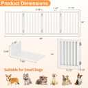 Snughome Short Dog Gate Indoor, 16" High Freestanding Small Dog Door Gates with Support Feet, Expands Up to 48’’ Wide Foldable Pet Gate for Doorway, 4 Panel Folding Pet Door Pet Fence for Puppy, White