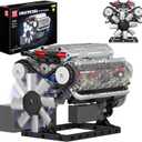Mould King Visible V-8 Engine Building Blocks V8 Motor Model Building Toys, V8 Combustion Engine Building Sets, Creative STEM Toys Engine Building Kit for Adults Kids 14+(535PCS)