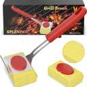 Grill Brush Bristle Free, Steam Grill Cleaning Brush with Scraper, One-Fit-All for All Grate Type, BBQ and Teppanyaki Accessories Cleaner for Outdoor, Two Replaceable Heads