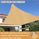 Cool Area Sun Shade Sail 12x16FT Rectangle Shade Canopy Outdoor Shade Cover for Patio Backyard Deck Garden, Sand